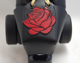 Leather Toe Guards with Red Roses