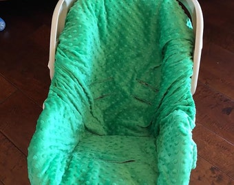 Kelly Green Minky Baby Car Seat Pad Liner - Chicco - Graco Snugride - Britax - Safety 1st - Or Choose Your Own Color