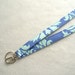 Amy Butler Fabric Lanyard Breakaway Lanyard ID Badge Holder Clip Key Ring Fob Bali Gate Periwinkle Blue Aqua Handmade MTO