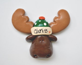 Personalized Christmas Moose Ornament/Moose / Ornament for Children