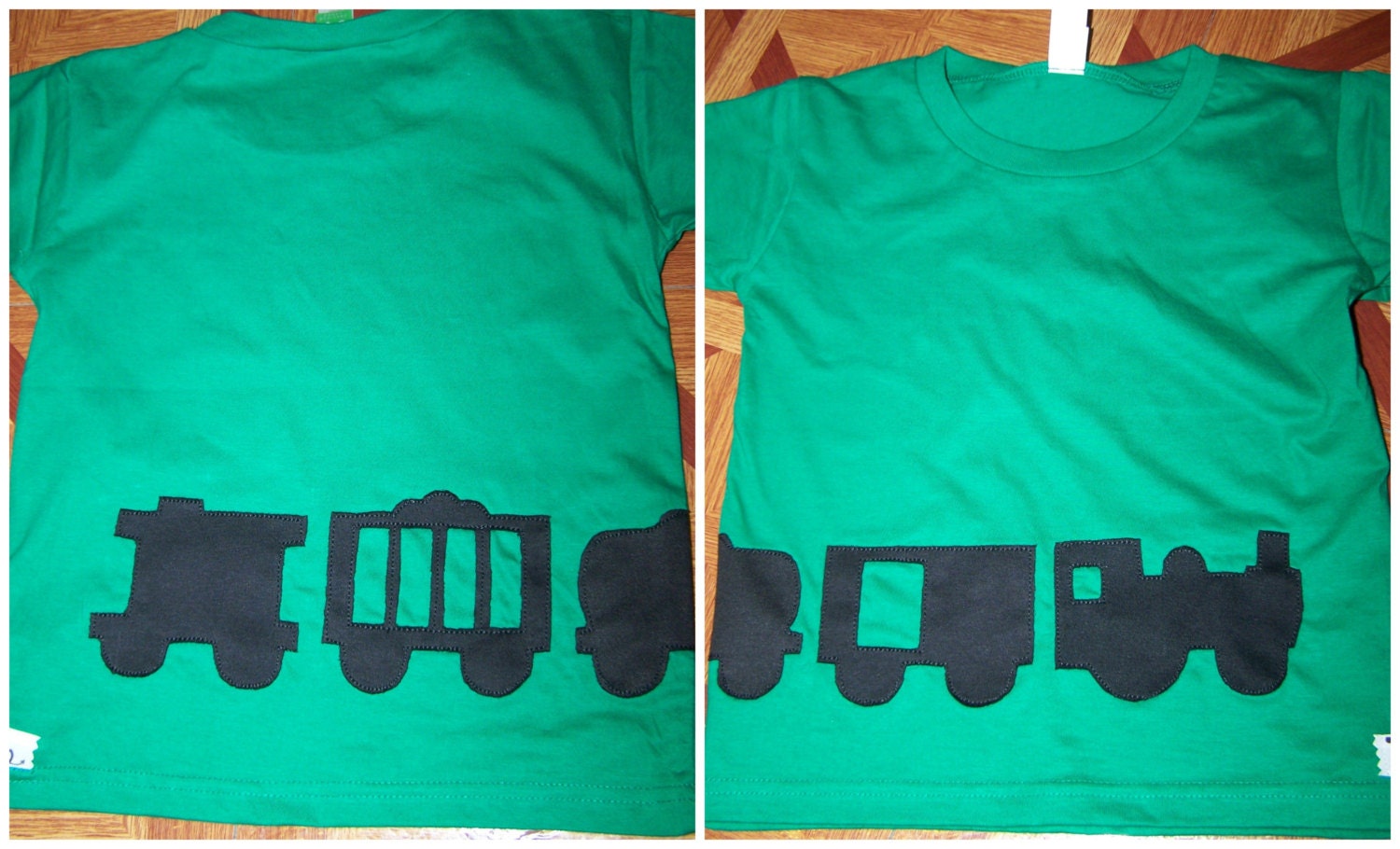 Train Tshirt Infant Wrap Around Fabric Applique by TheSewingFool