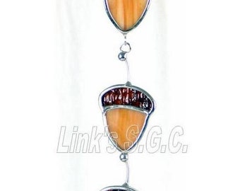 Stained glass Triple Acorn Ornament Sun Catcher