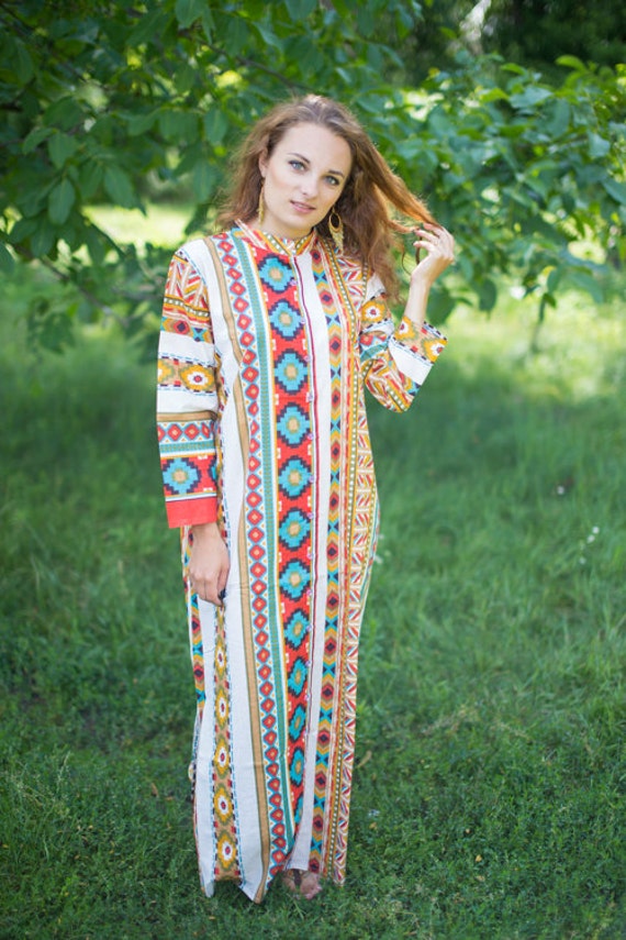 Charming Collars Kaftan Style in Aztec Geometric pattern in