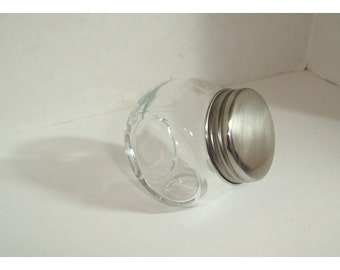 Small Glass Cruet Jar w/Metal Lid/Single OR Set of 2 /Home Decor*