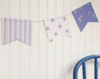 boy / baby / blue banner garland flag / birthday party / baby shower / boy room