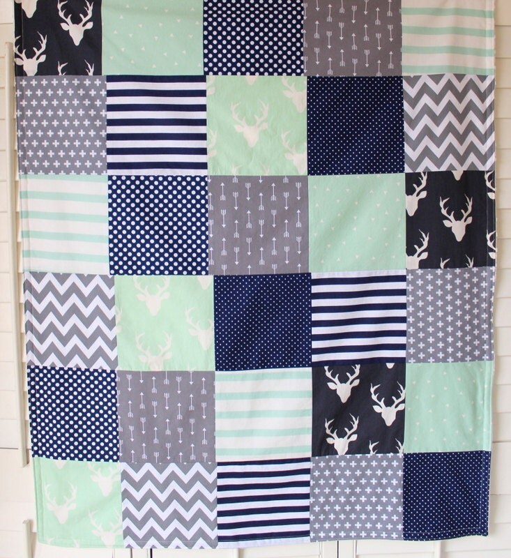 Baby Boy Blanket Nursery Decor Minky Blanket Woodland