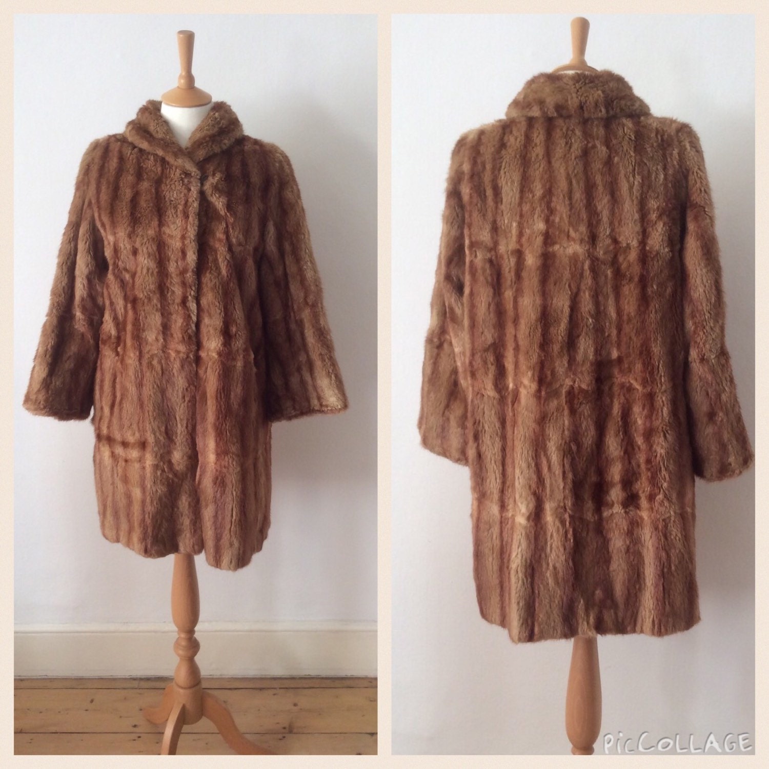 1940s Mink Fur Coat Brown / Mid Length / Monogram M H By Cabinet49