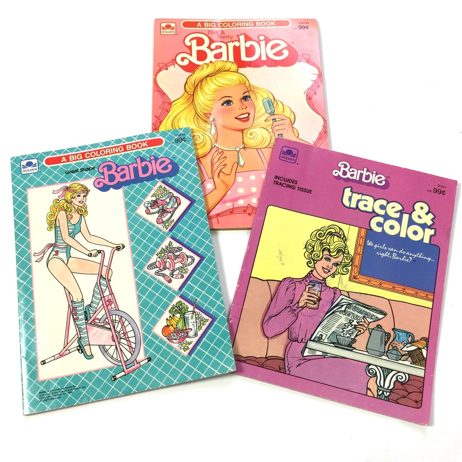 Download Vintage 1980s Golden Barbie Coloring Books Set of 3