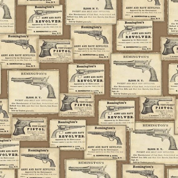 Remington Guns Fabric Quilting Treasures