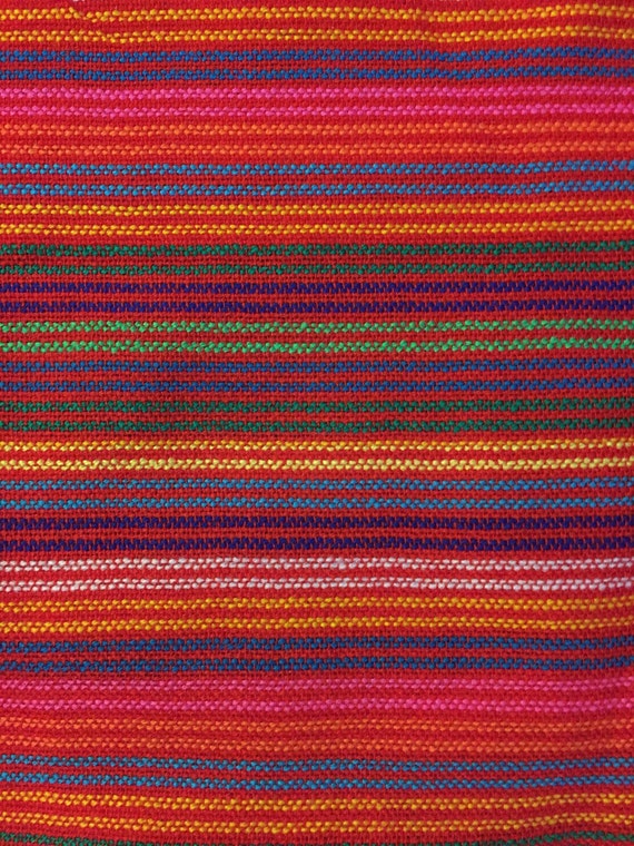 Ethnic Mexican Fabric Red Colorful Stripes Fabric By Vivalapress