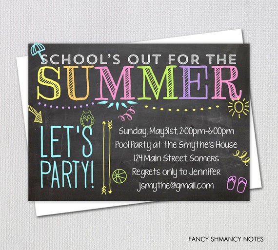 End Of Summer Pool Party Invitations 9