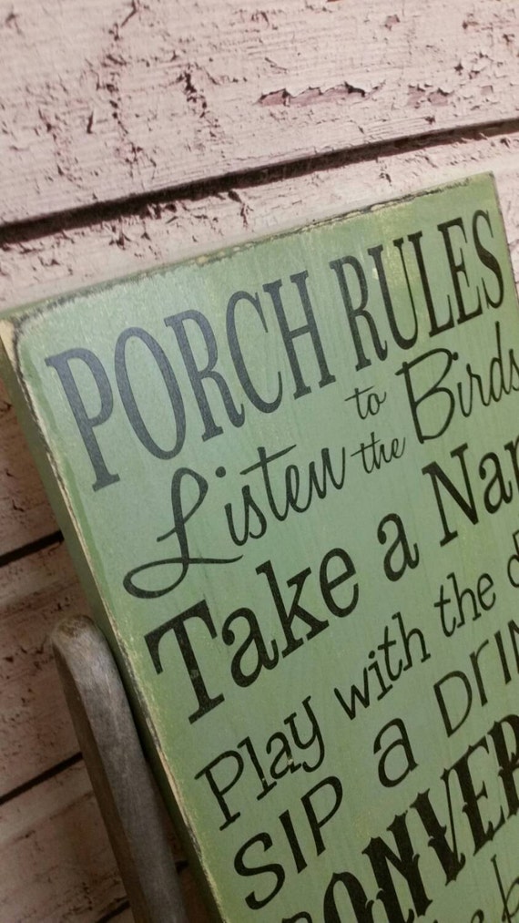 Porch Rules Sign Custom Rustic Porch Decor Front porch sign