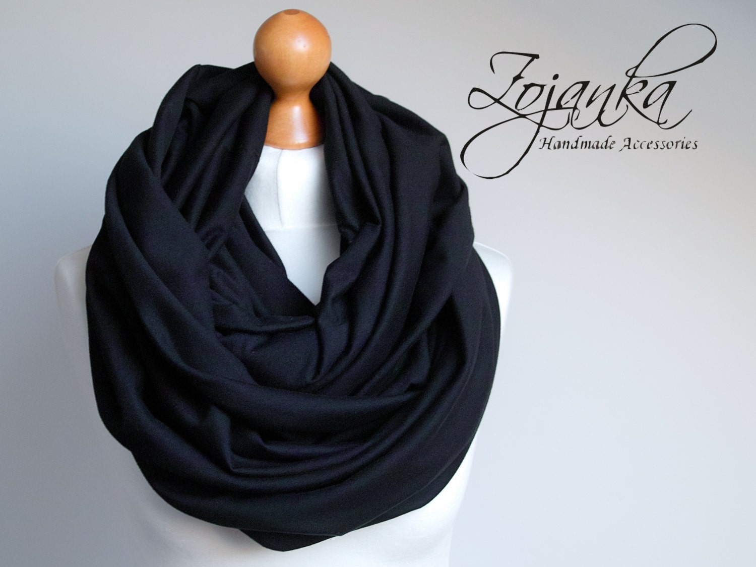 Oversized Infinity Scarf BLACK infinity scarf Chunky large
