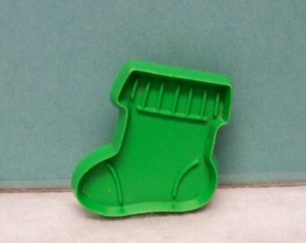 Miniature Christmas Stocking Cookie Cutter ~ Red Or Green Hallmark Cookie Mold - Detailed Hard Plastic 2 “ Cut Out - Mint - Cookie Recipe