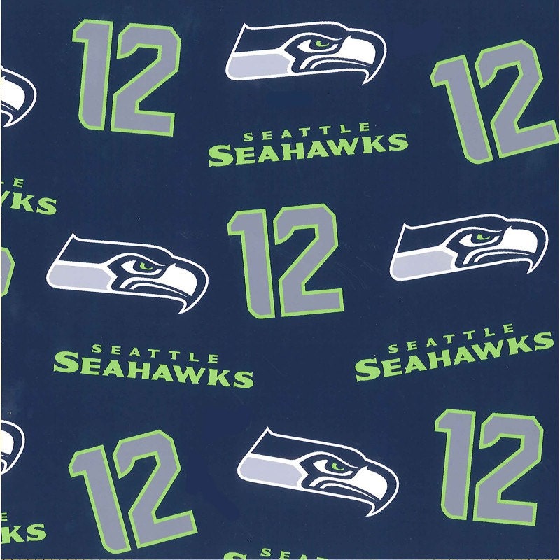 SEATTLE SEAHAWKS Cotton 2016 line of fabric Blue and Green