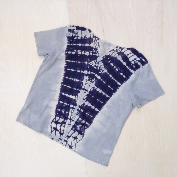Modern Tie Dye T shirt in Black and Gray Reflections SALE