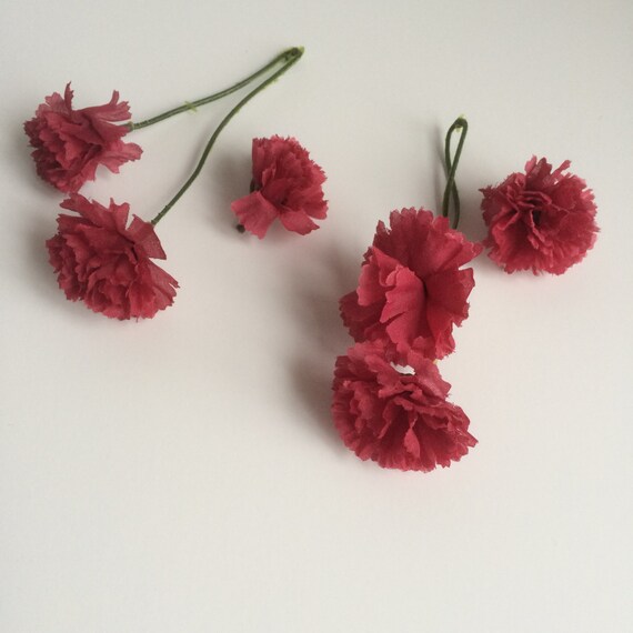 Items similar to Silk Carnation Flowers, Silk Button Mum, Silk Mini