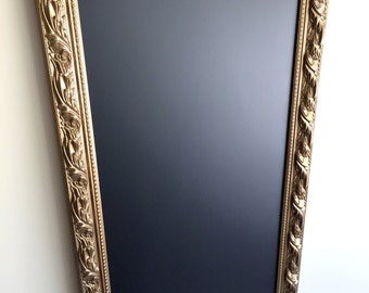 Antique Gold NARROW CHALKBOARD Kitchen Chalkboard Rectangular Kitchen MAGNETIC Chalkboard Wedding Menu French Country Decor Bronze Copper