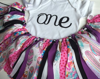 First Birthday Outfit Girl - Baby Tutu - 1st Birthday Girl Outfit - Fabric Tutu - Cake Smash Outfit - Little Girl Tutu - Shabby Chic Baby