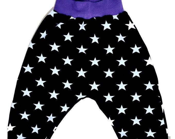 Baby kids toddler girl boy clothing harem pants baggy pants sweat pants PURPLE. Size preemie - 3 y