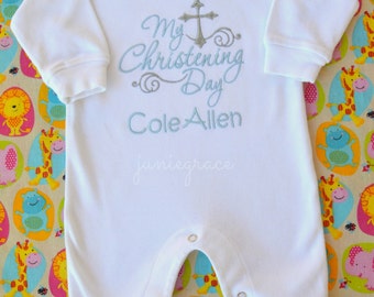 Baby Boy Christening Outfit Baby Boy Baptism Outfit Baby Boy Baptism Romper Baby Boy Dedication Outfit Baby Boy Baptism Gown