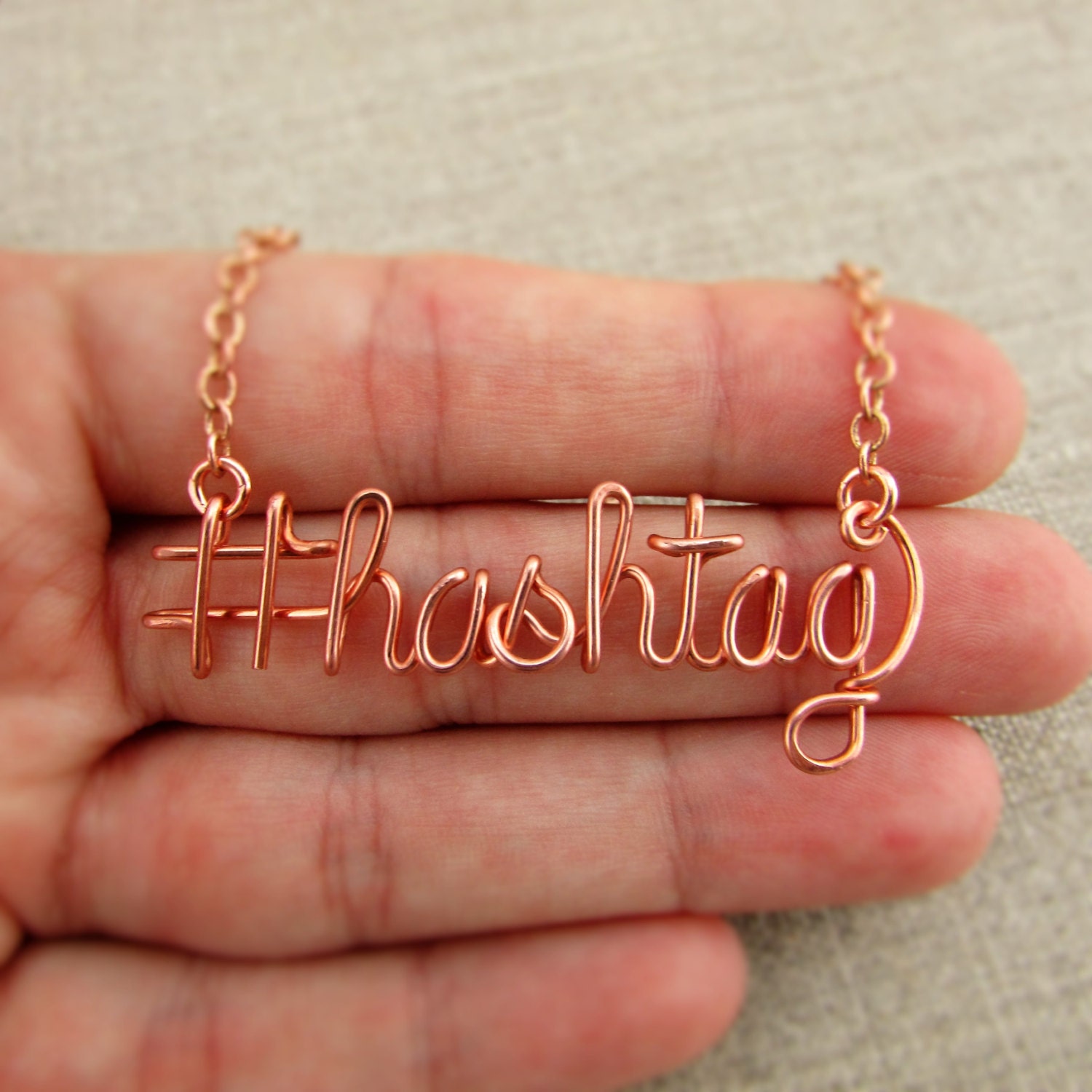 Hashtag Necklace Hashtag Jewelry Funny by deannewatsonjewelry
