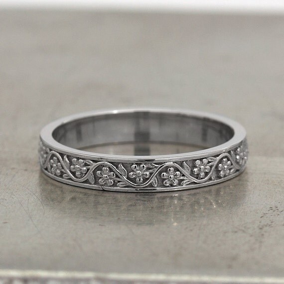 Wedding Rings For Women Floral Wedding Band Flower Wedding