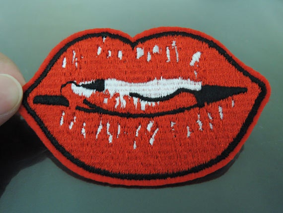 Iron On Patch Red Tongue Patches Iron On Applique By Heasundries