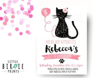 CAT INVITATION Cat Birthday Party Invitation Kitty Cat Birthday Invitation Kitten Birthday Invitation First birthday second birthday