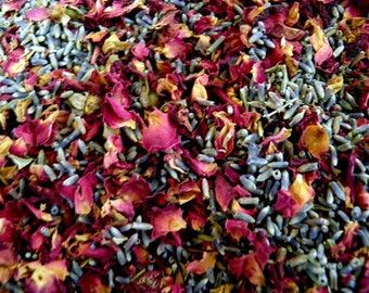 1lb Premium Organic Dried Wedding Flower Biodegradable Confetti, Dry Lavender Toss, Dry Rose Petal, Dry Rose Bud, Sachet Bridal Shower Favor