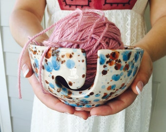 Ceramic Yarn Bowl | Knitting | Yarn Bowl | Pottery | Knitting Holder | handmade in my Charleston, SC studio