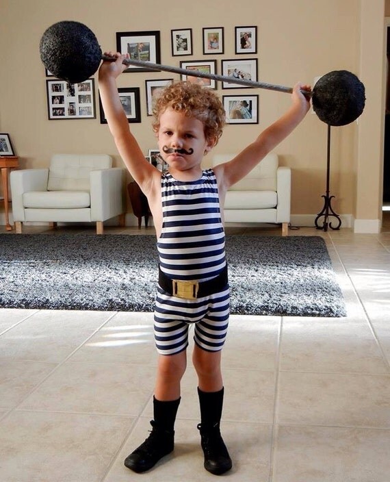 Strongman High Neck Costume for Little Children with Belt