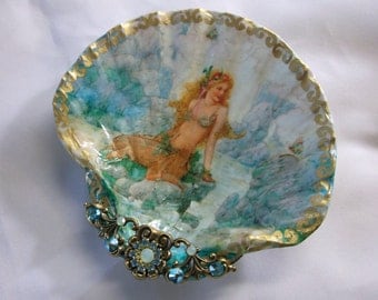 Jewelry Dish, Shell Dish, Mermaid Shell Jewelry Dish