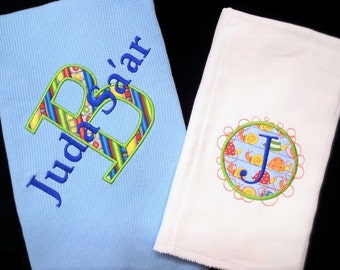 Baby Blanket Burp Cloth Set for Boy or Girl