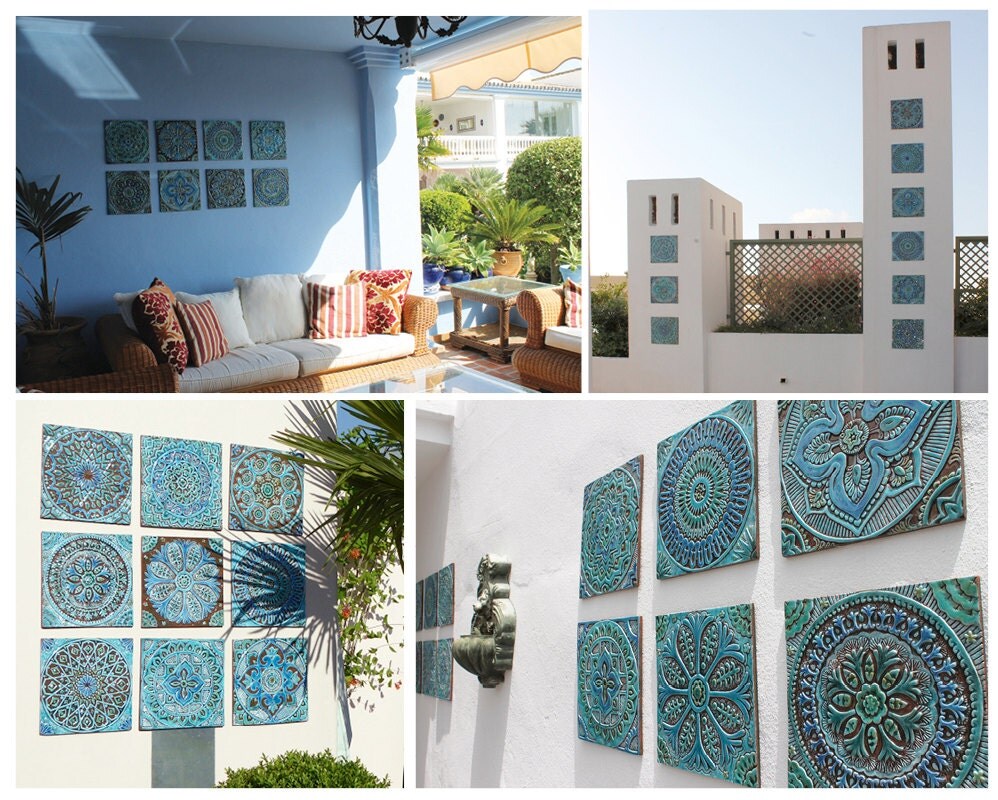 Bathroom wall art // Ceramic tiles // Bathroom decor // by GVEGA