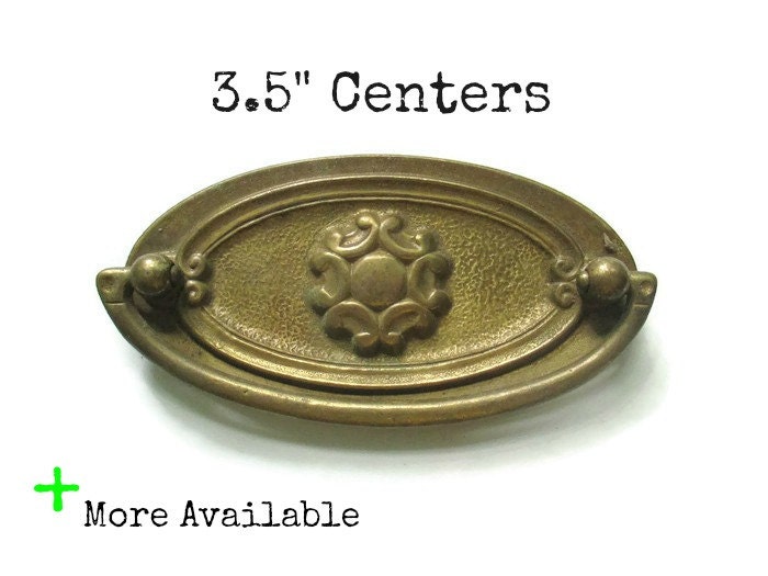 Vintage Drawer Pulls 3.5 centers Oval furniture