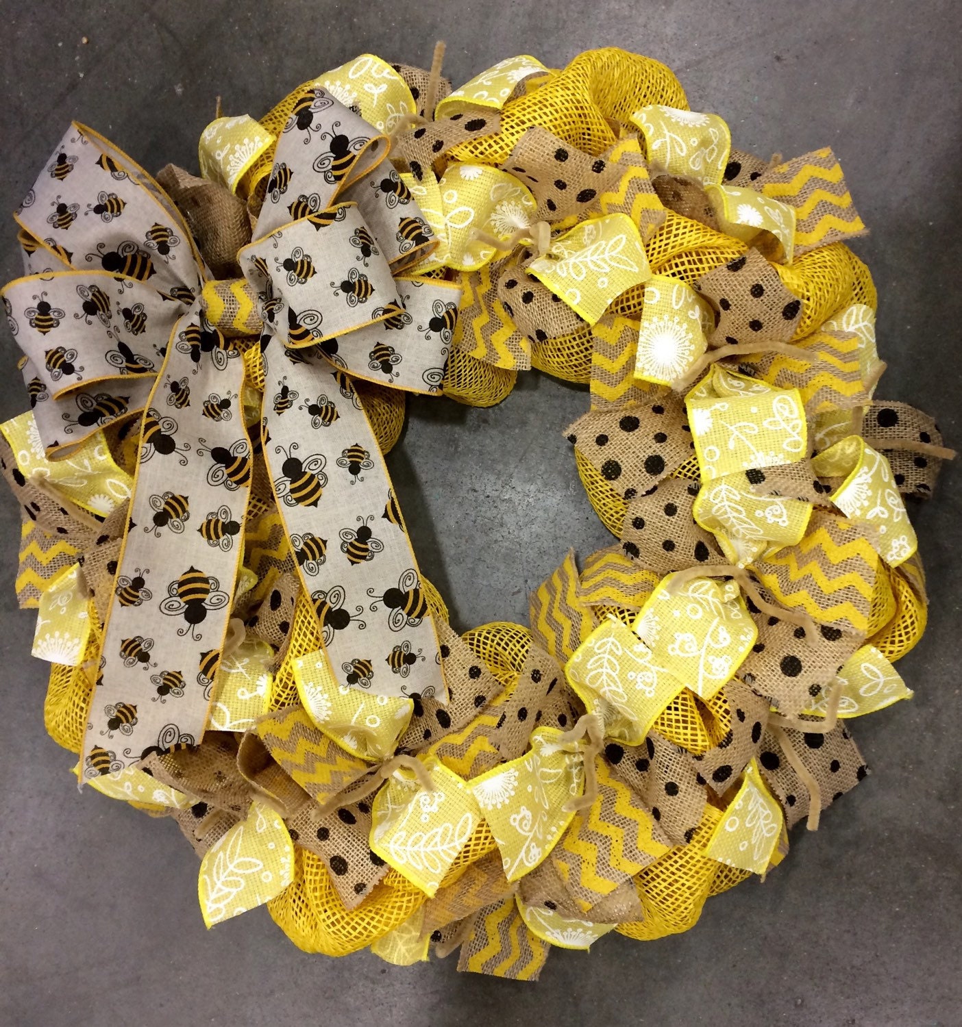 Wreath it Honey Bee Burlap Wreath Wall by CustomDecorAndGifts