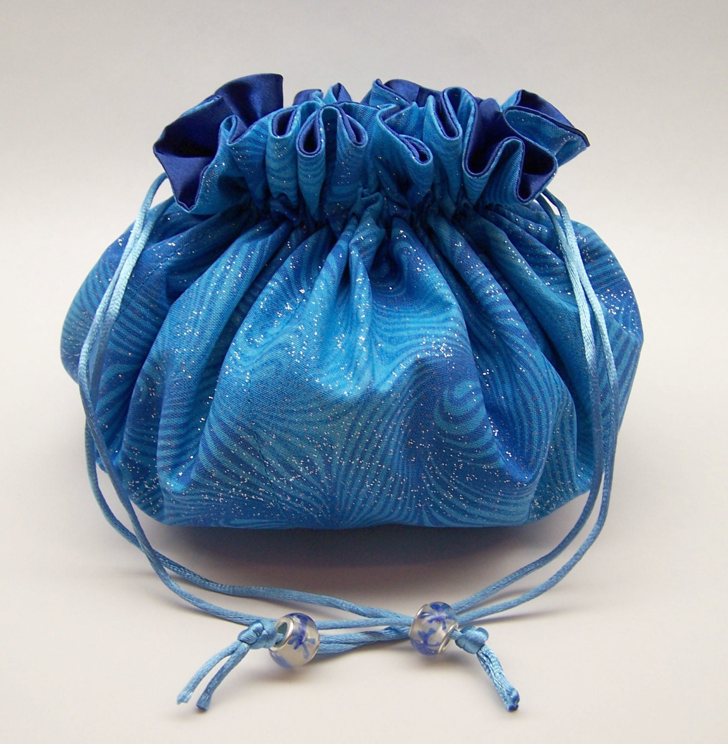 Blue Jewelry Pouch