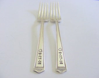 Wedding Forks I do me too wedding forks with heart stamp