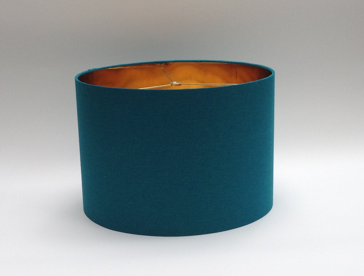 Medium Drum Lamp Shade Lampshade in Teal Linen Fabric with