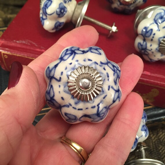 Decorative Pull Knobs Craft Supplies Blue & by BirdhousesByMichele