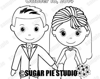 Personalized Printable Bride Groom Wedding by SugarPieStudio