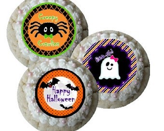 Halloween cupcake or cookie toppers Ghost, Spider, Bats