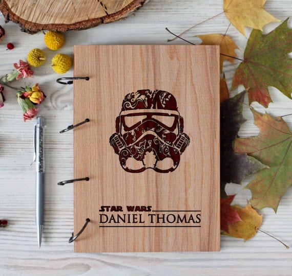Stars Wars Wooden notebook - Stormtrooper notebook - Custom Notebook - Personalized Engraved