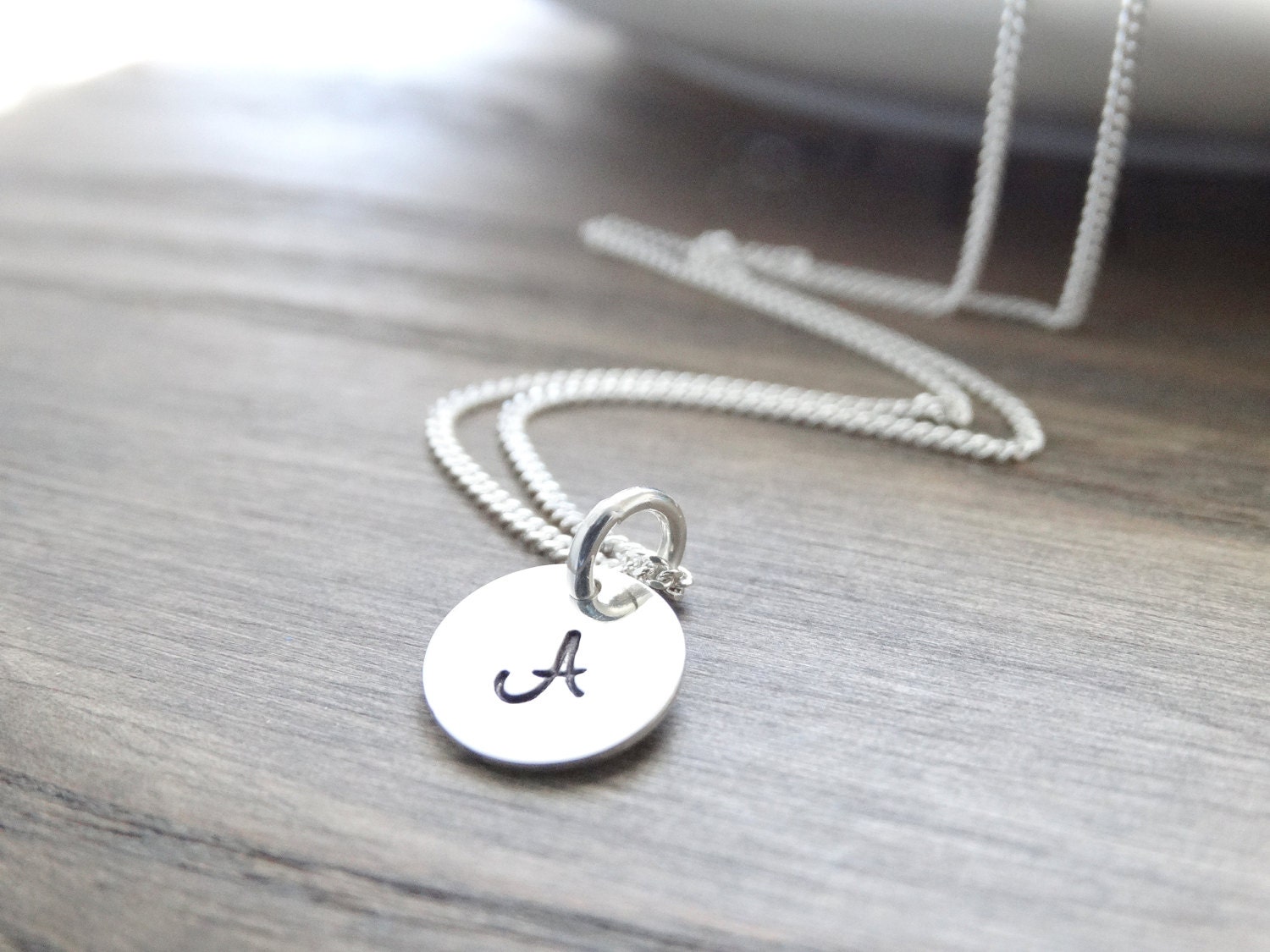 Initial Necklace Sterling Silver monogram necklace silver