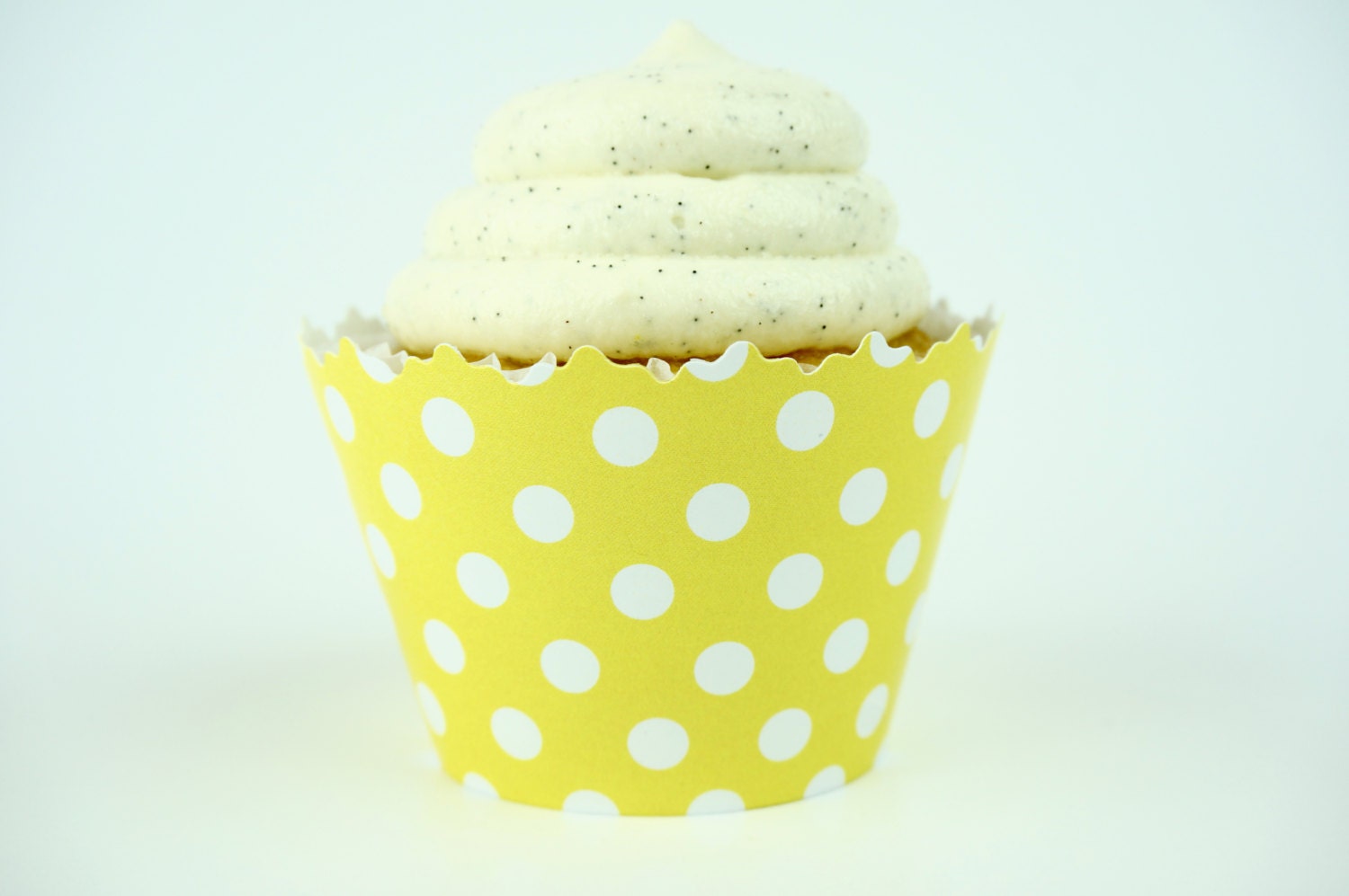 Yellow Polka Dot ADJUSTABLE Cupcake Wrappers Set by simplywrappers