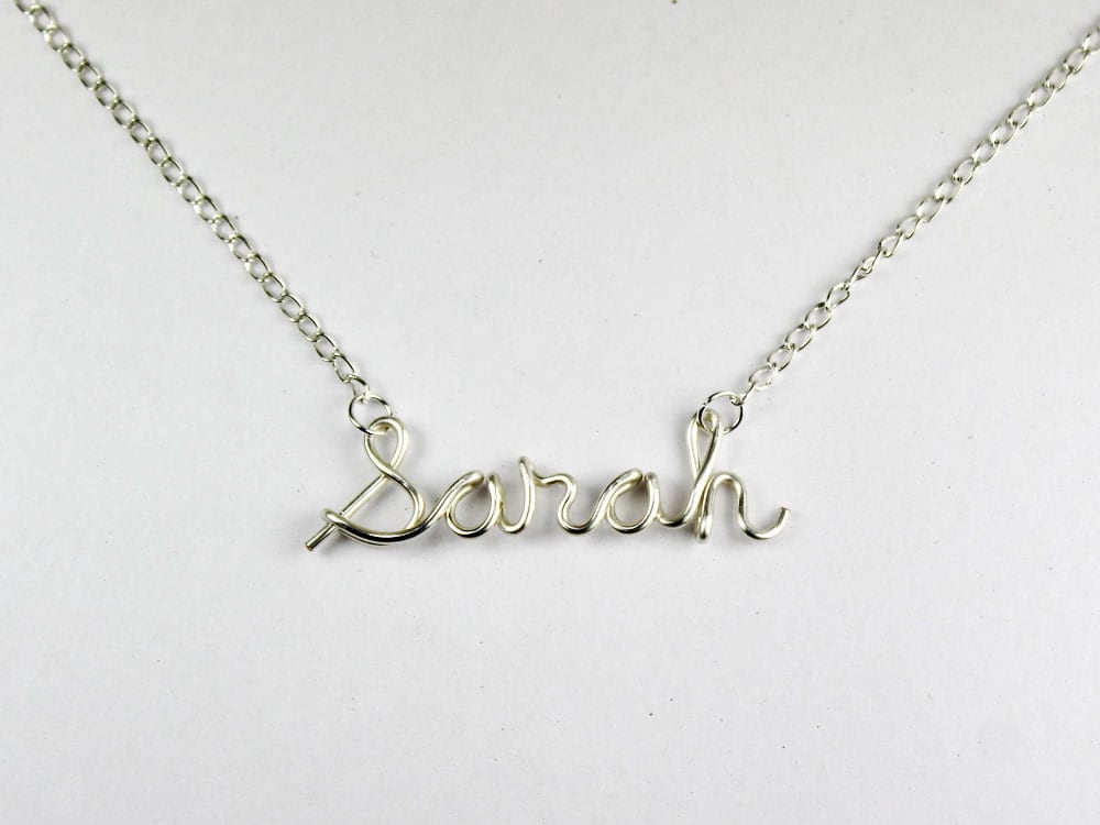 Silver Wire Name Necklace