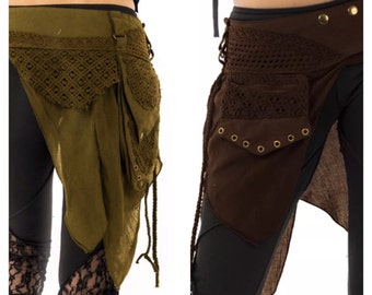 STEAMPUNK utility belt, junk Gypsy, Pocket BELT, hip pack, waist pack, fanny pack, festival clothing, Mfbepp