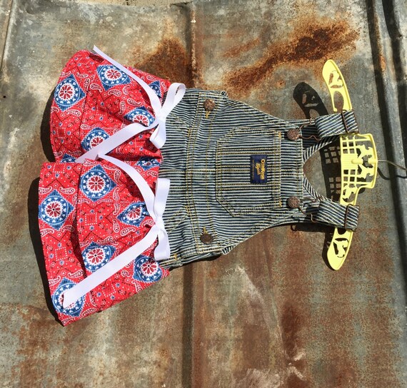 Overall Dress,toddler Bandanna skirt,cowgirl outfit,cowgirl dress,red western dress,overall tutu,kids overalls,overalls,girl train birthday