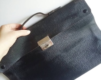 Danish Vintage Leather School Bag 1960s